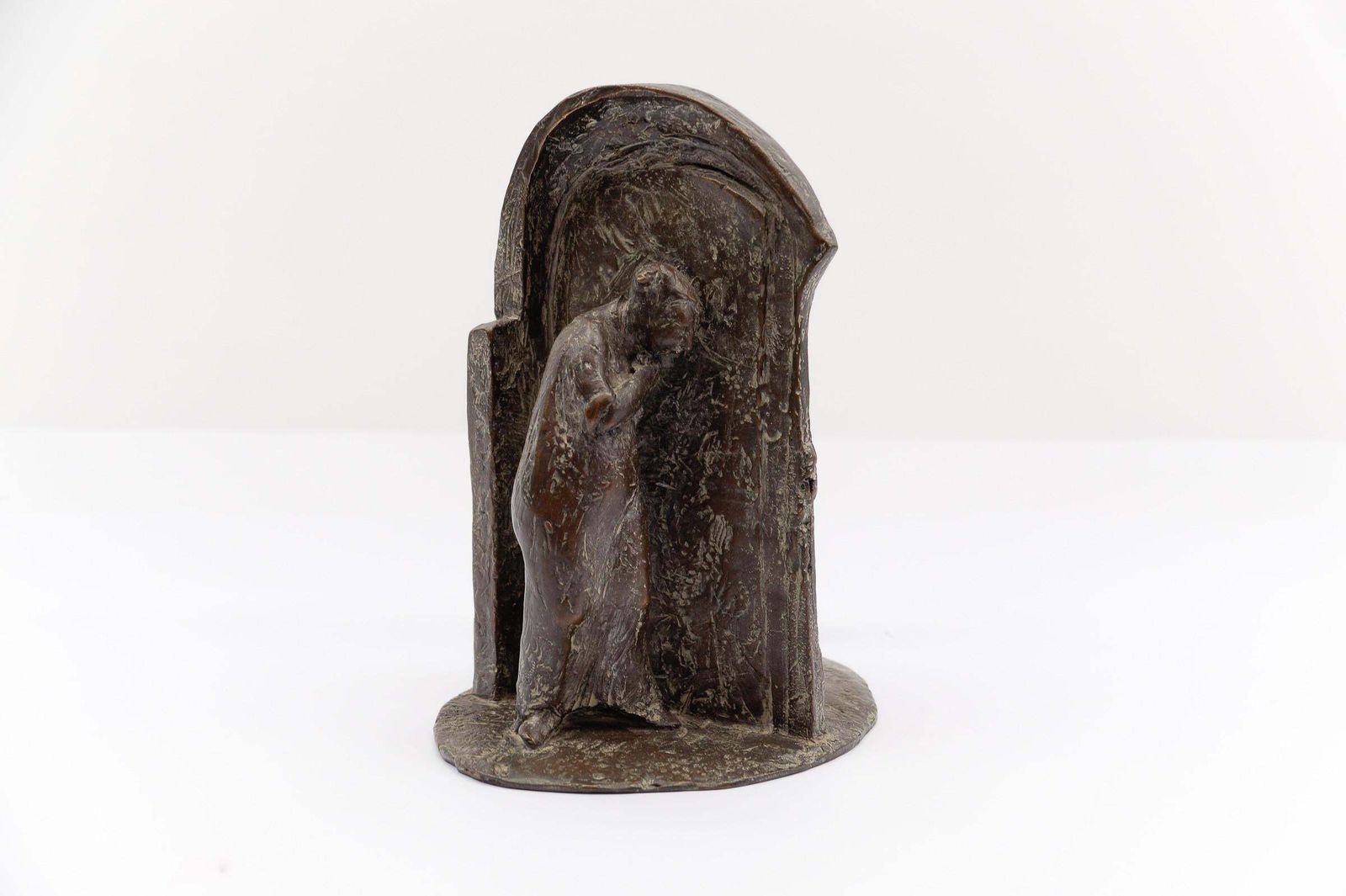 Figurative Artists Bronze Of A Keyhole Door Scene B.G. 1991 1/7 photo furniture