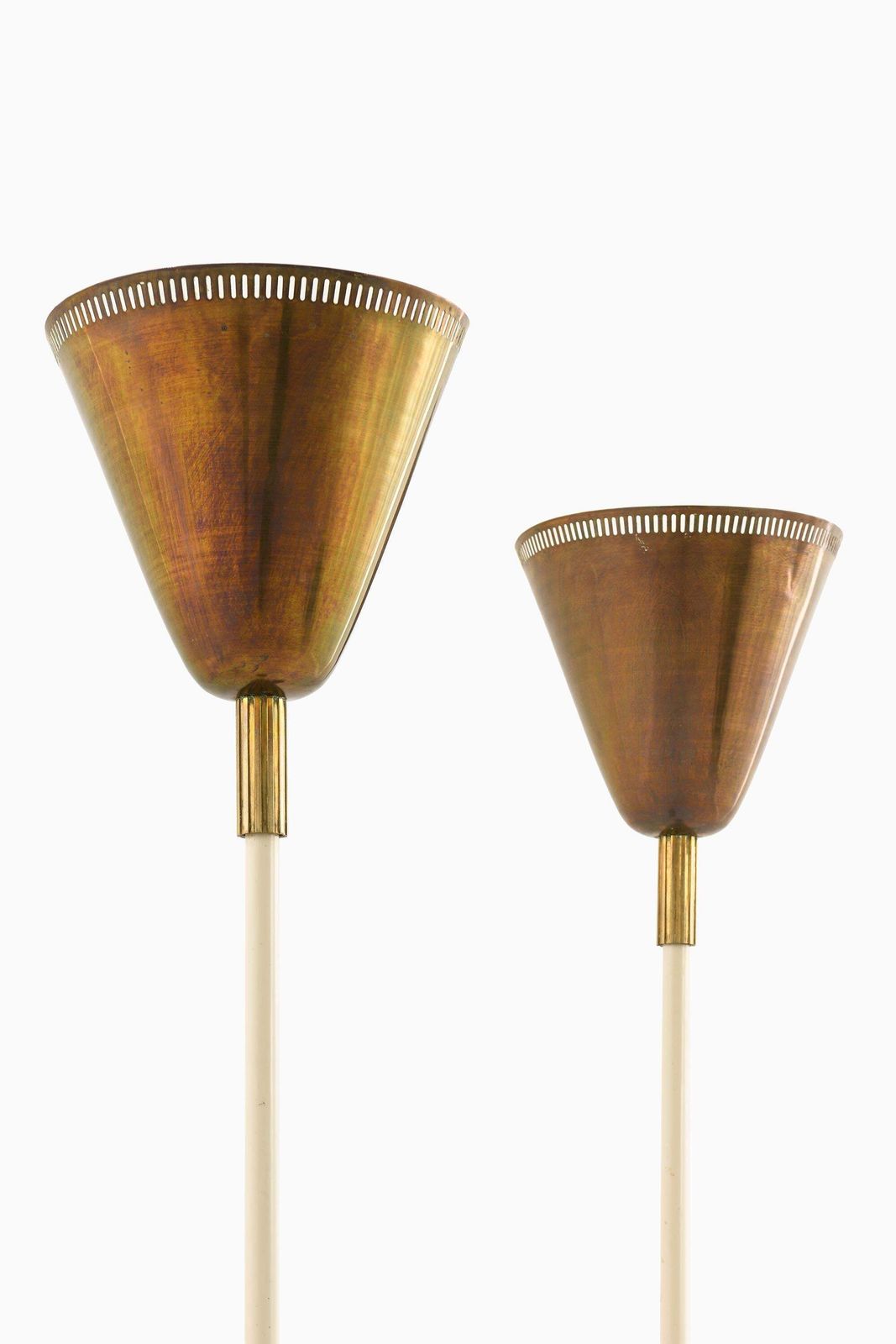 Set Of 2 Floor Lamps In Brass And Lacquered Metal, 1950s photo furniture