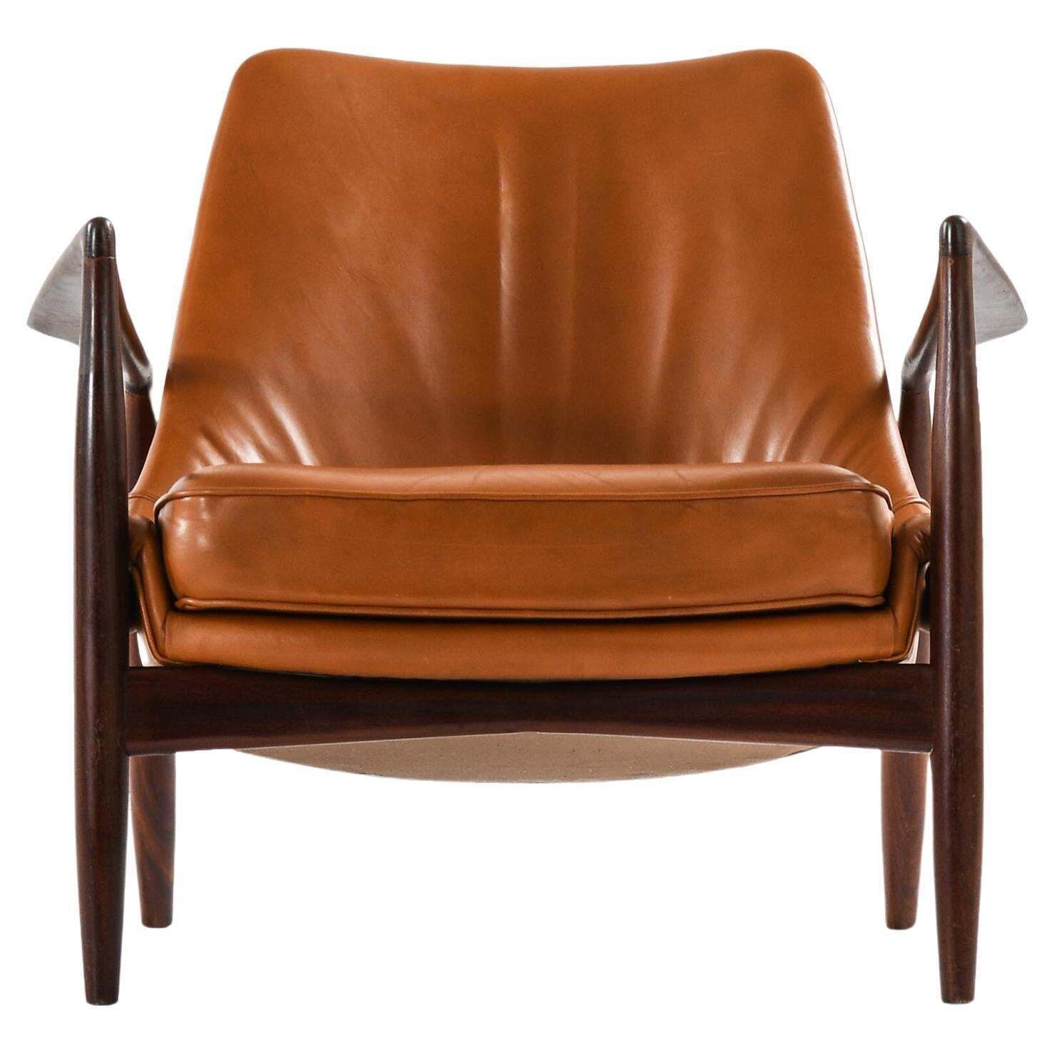 Afromosia & Leather Easy Chair By Ib Kofod Larsen, 1950s photo furniture