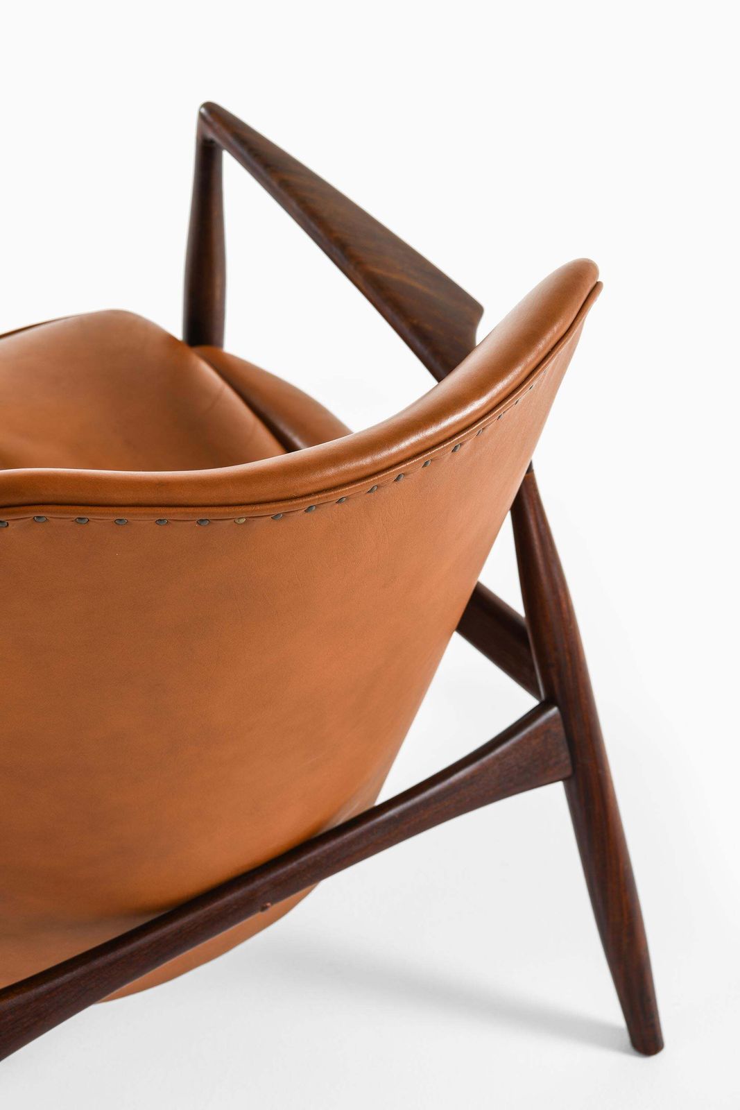 Afromosia & Leather Easy Chair By Ib Kofod Larsen, 1950s photo vintage