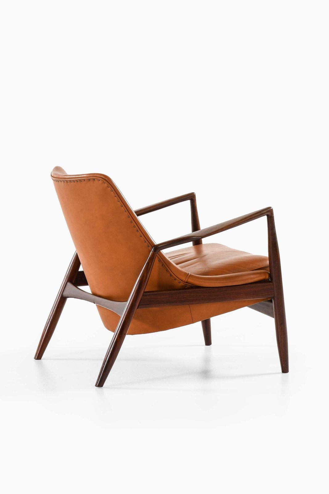photo for sale Afromosia & Leather Easy Chair By Ib Kofod Larsen, 1950s