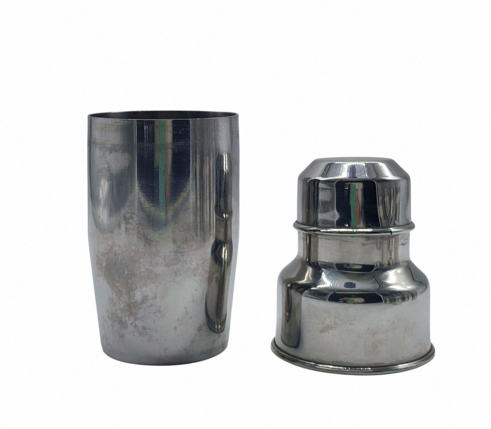 Pran Stainless Steel Shaker And 6 Glasses Set, Italy 1970s photo Home Decor
