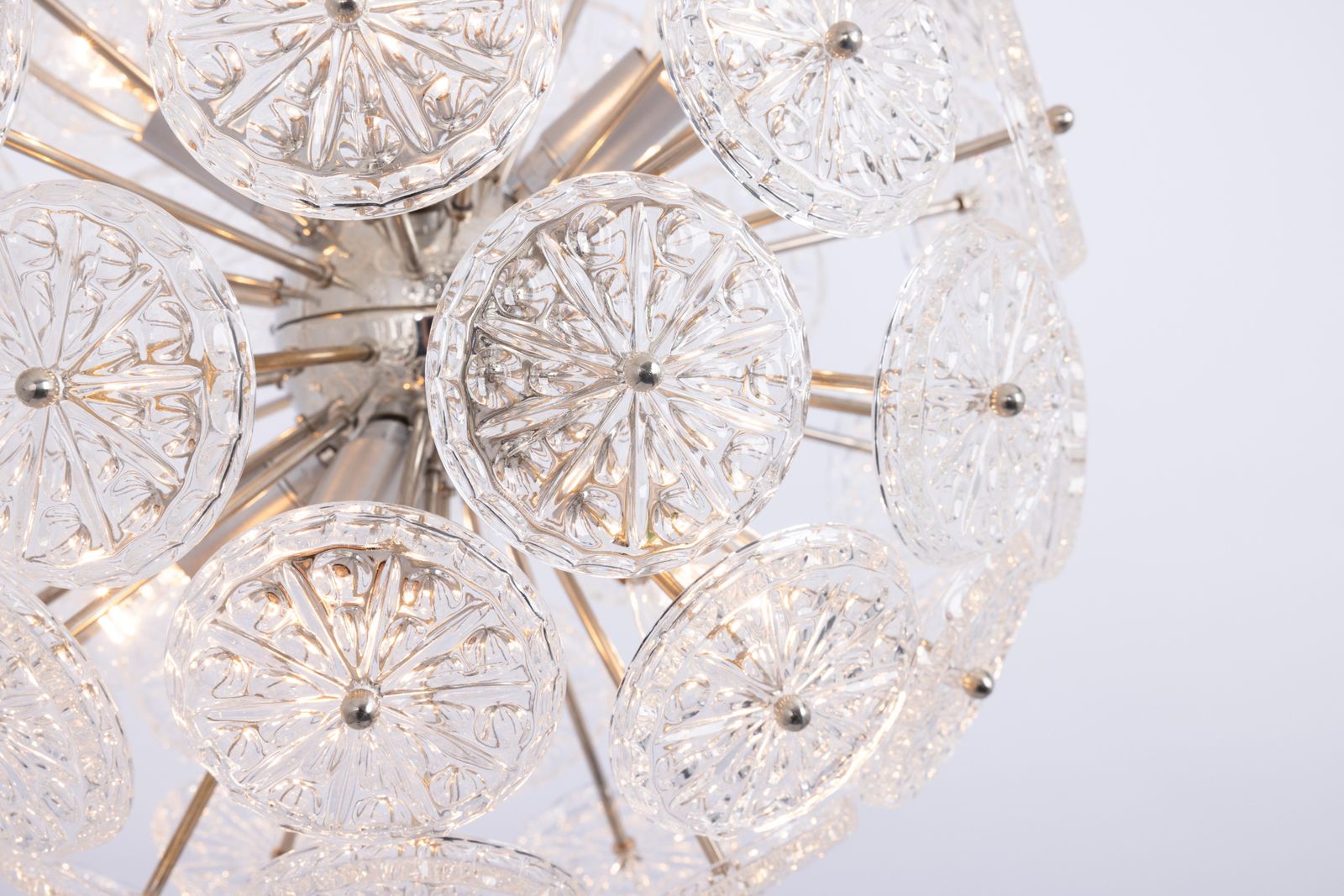 Stunning Floral Chrome Sputnik Chandelier, Germany, 1960s photo for sale