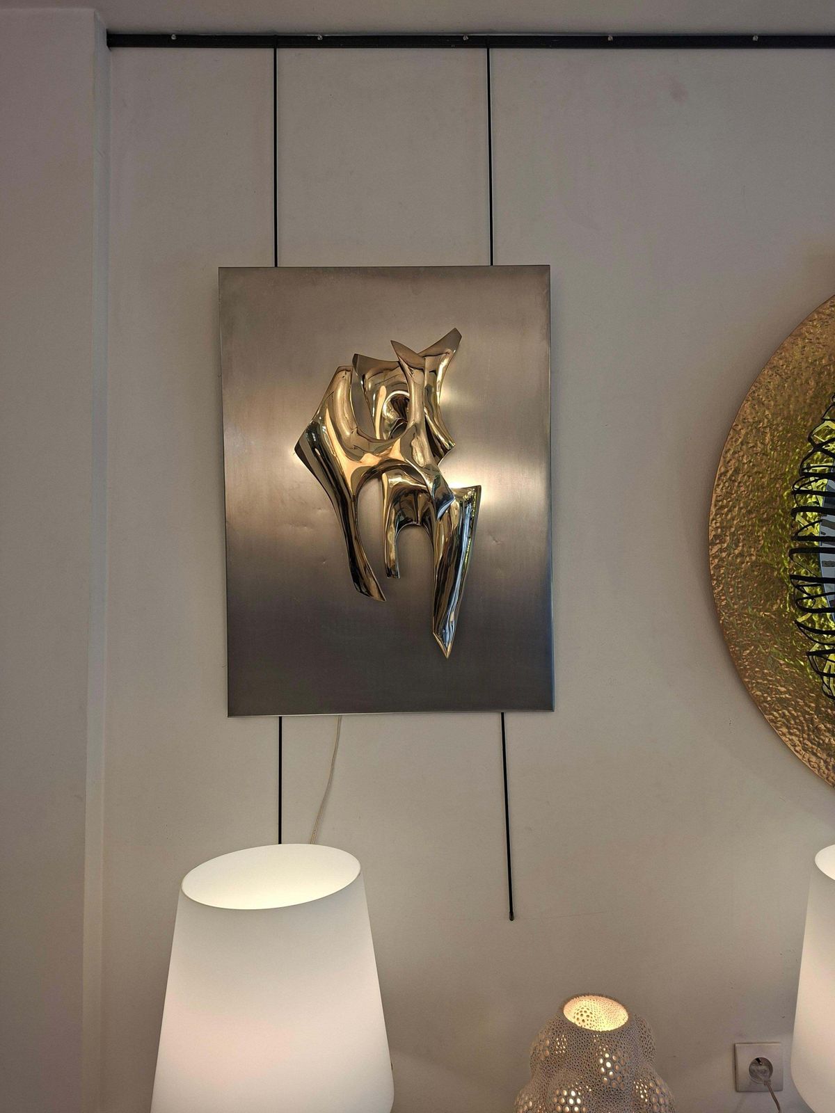 Fred Brouard, Bronze Sculptural Sconce N°19/50, Circa 1970 photo vintage
