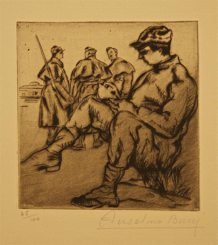 Anselmo Bucciartìllerie   Etching By Anselmo Bucci   19171917