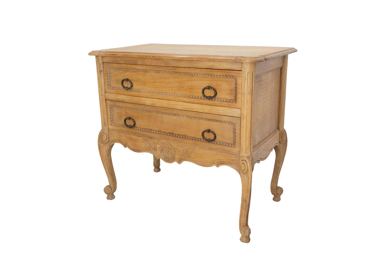 French Louis XV Style Oak Commode Chest Of Drawers, Circa 1940 photo for sale