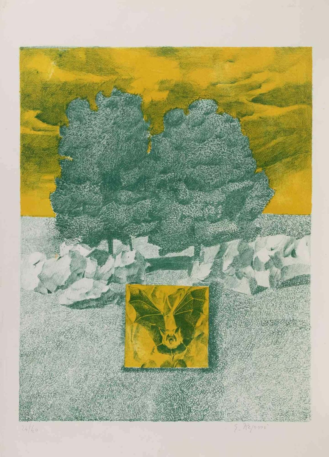 Giovanni Repossicomposition   Lithograph By Giovanni Repossi   1980s1980s