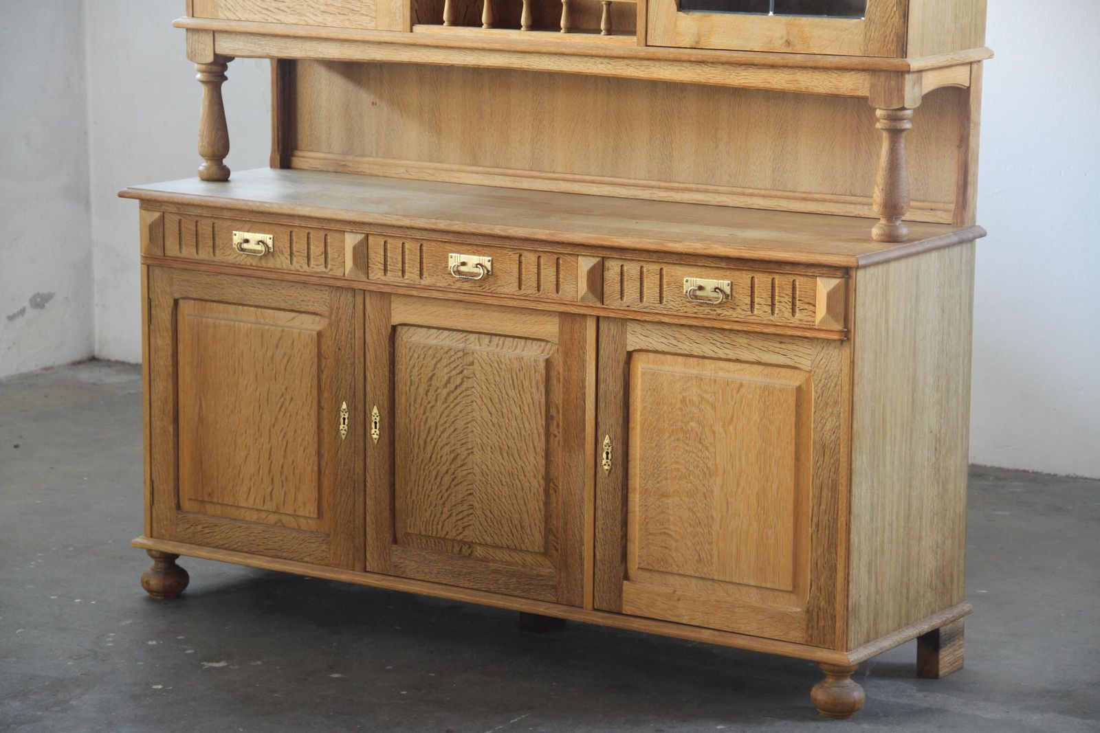 Vintage 1970s Danish Brutalist Light Oak Dining Cabinet, Henning Kjærnulf Style photo 3190.0