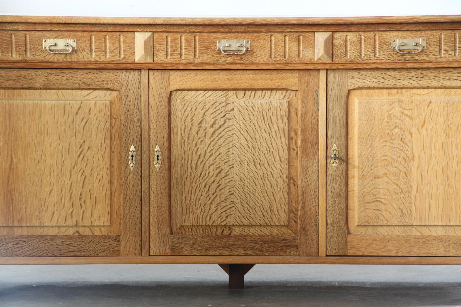 Vintage 1970s Danish Brutalist Light Oak Sideboard, Style Of Henning Kjærnulf photo furniture