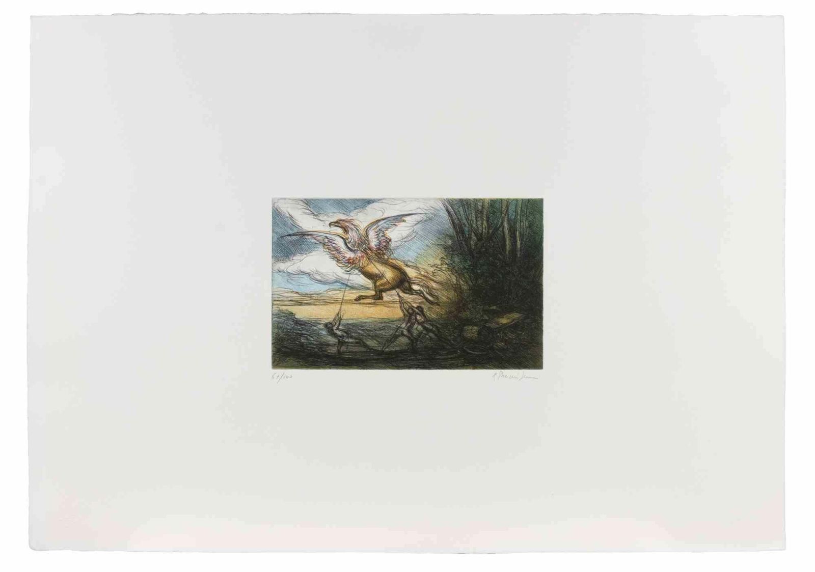 Riccardo Tommasi Ferronithe Capture Of The Griffin   Etching By Tommasi Ferroni   1970s1970s photo furniture