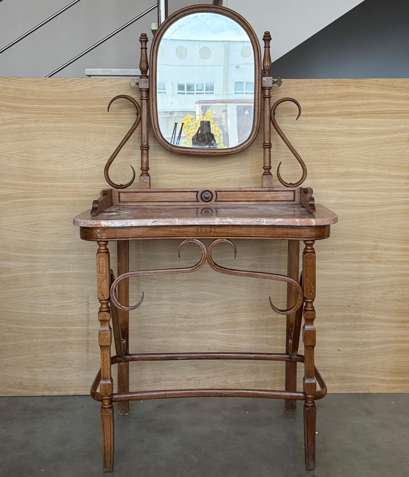 Victorian Bentwood Thonet Style Dressing Table With Marble Top photo for sale