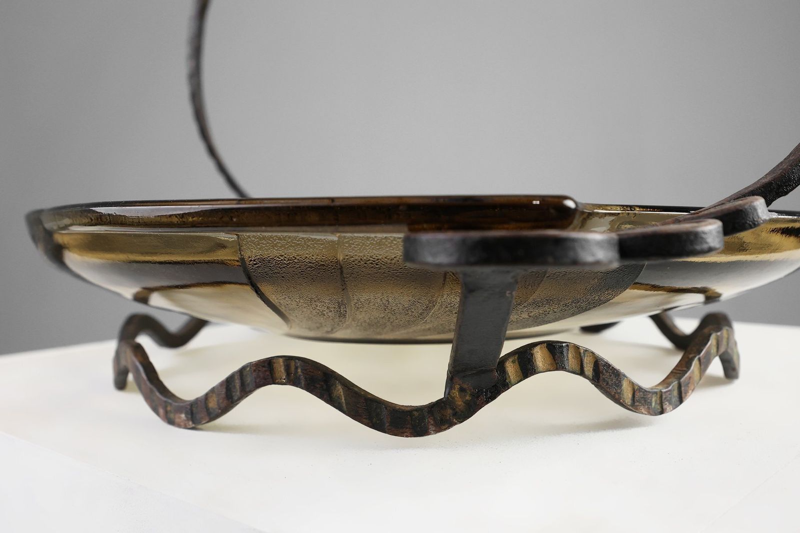 Art Deco Glass And Metal Fruit Bowl, France, 1920s photo Home Decor