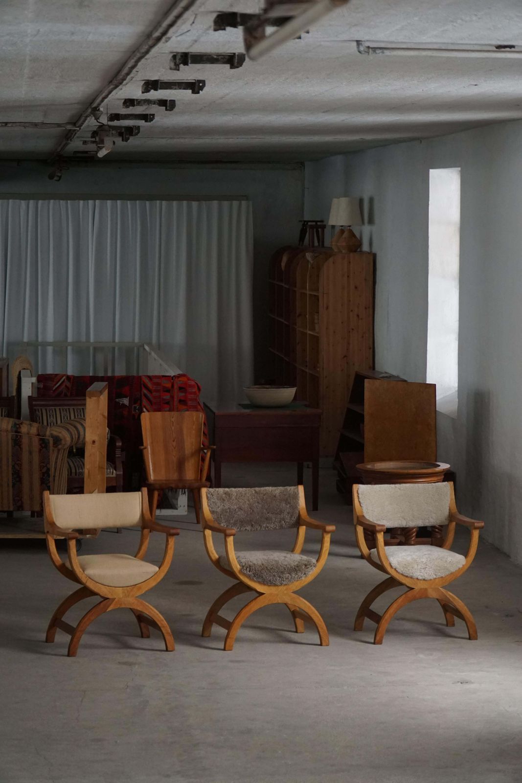 "Kurul" Armchair In Oak & Lambswool, Henning Kjærnulf, Mid Century Modern, 1960s photo 1993.0