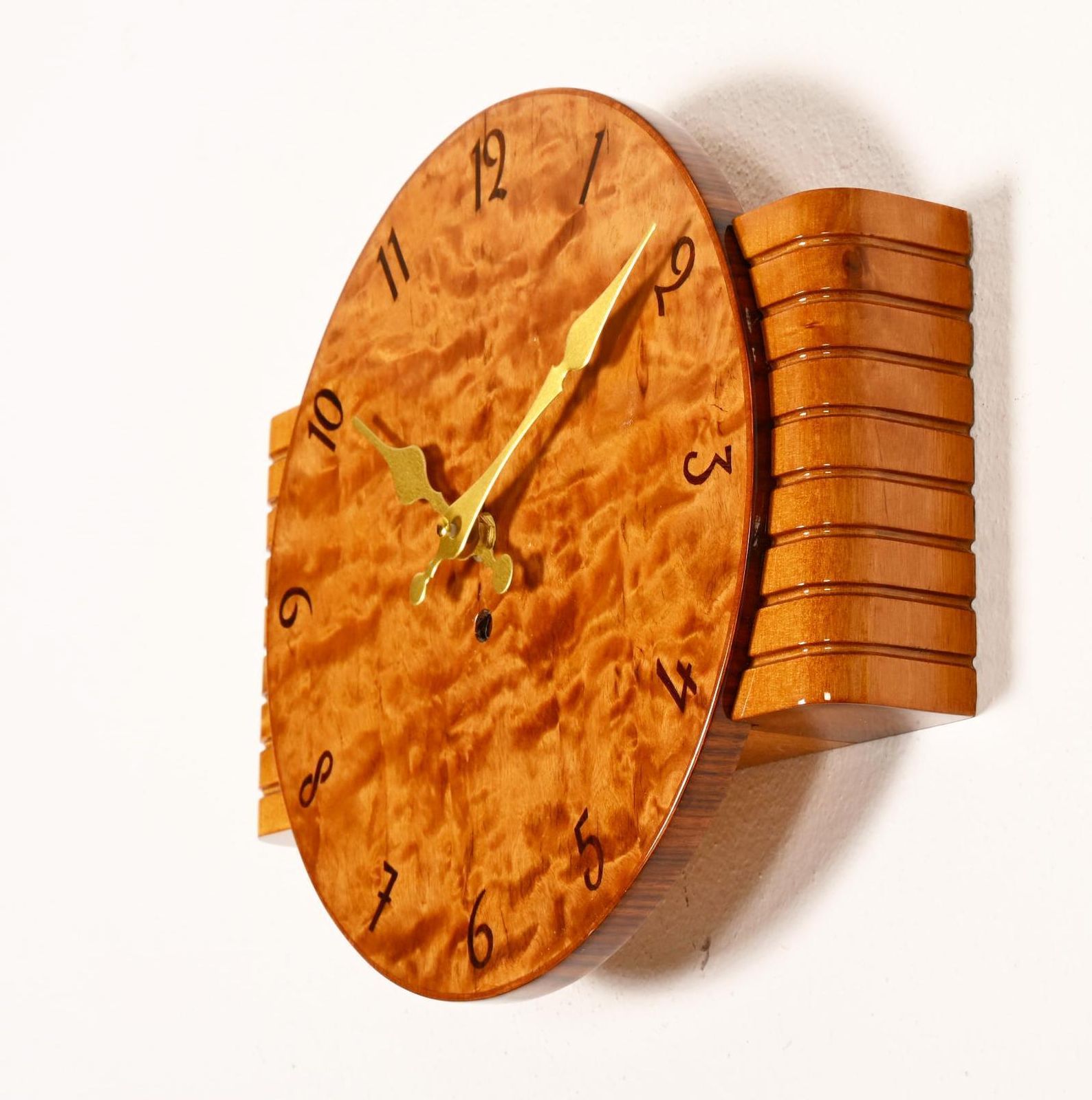 Wooden Art Deco Wall Clock photo vinterior