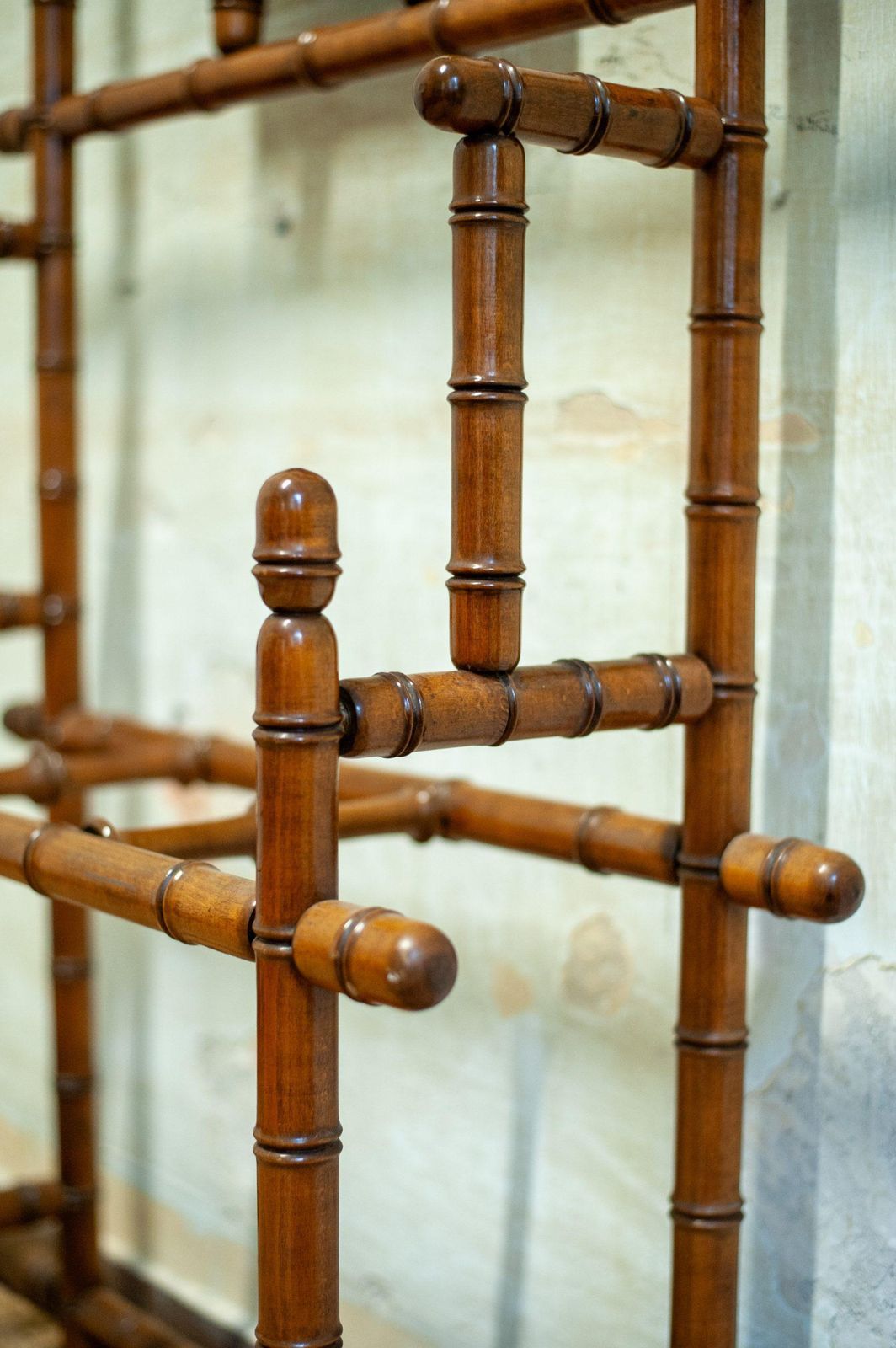 Coat Rack With Mirror And Umbrella Stand In Faux Bamboo photo 3122.0