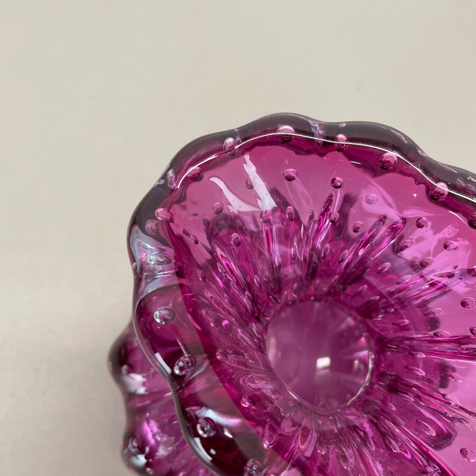 photo buy Pink Murano Glass Vase Element Cordonato D'oro By Barovier And Toso, Italy 1970s