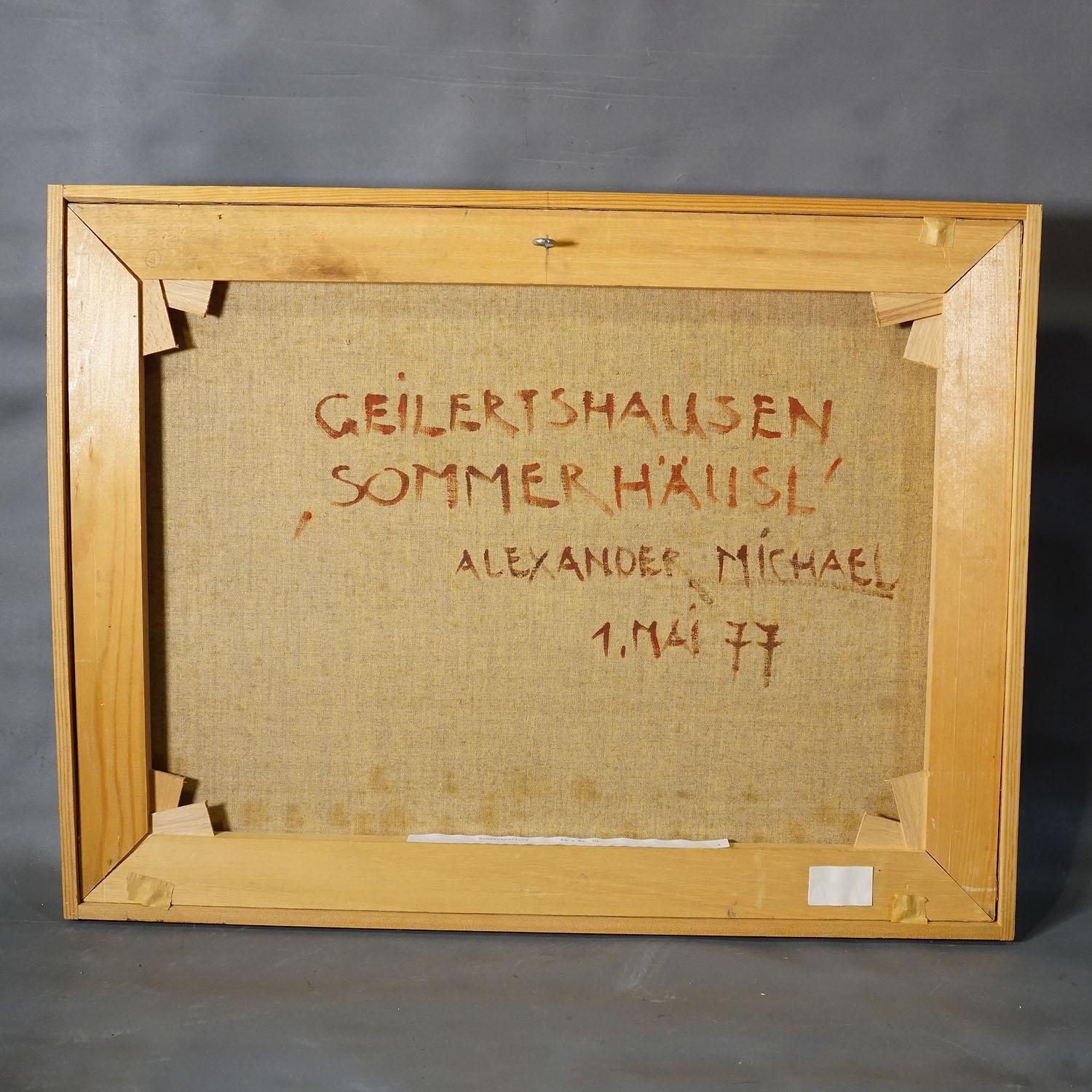 Cottage In Geilertshausen, 1977 – Oil Painting By Alexander Michael photo 553.0