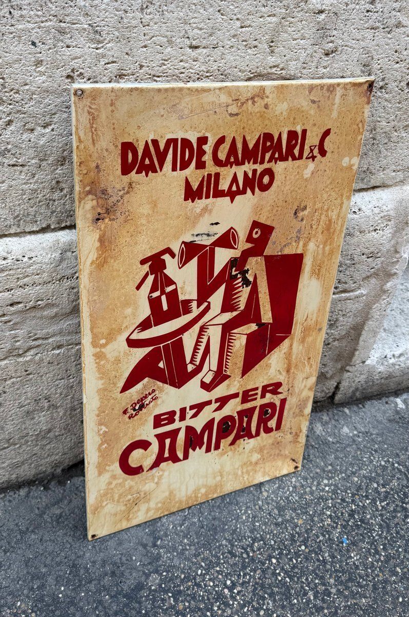 Campari Advertising Sign From Davide Campari & C. Milan, 1920s photo for sale