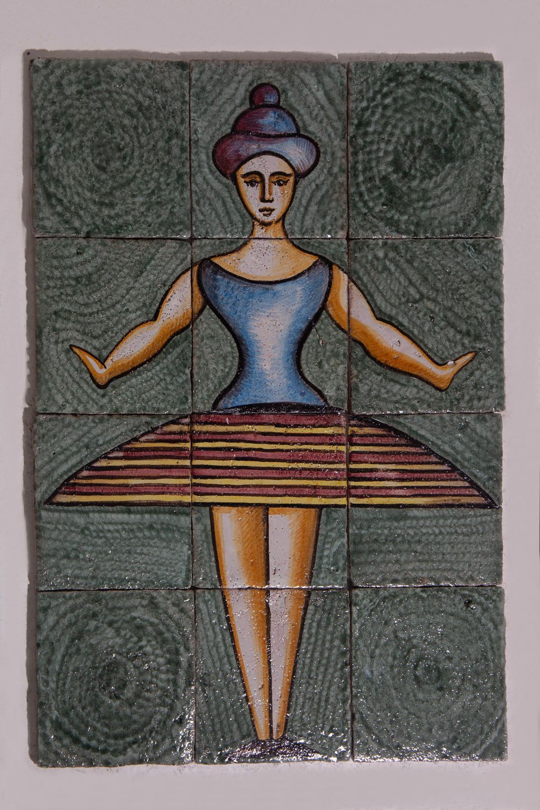 Italian Ceramics With Ballerina Figure In The Style Of Oskar Schlemmer photo for sale