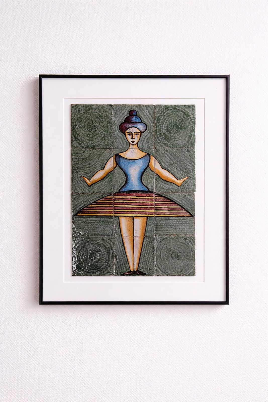 Italian Ceramics With Ballerina Figure In The Style Of Oskar Schlemmer photo vintage