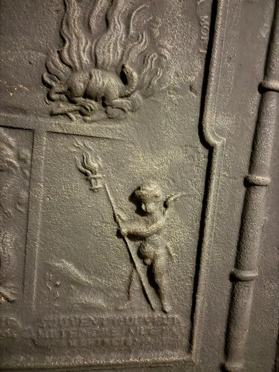 Cast Iron Fireplace Bottom Plate With Mythological Figures, Italy photo Home Fixtures