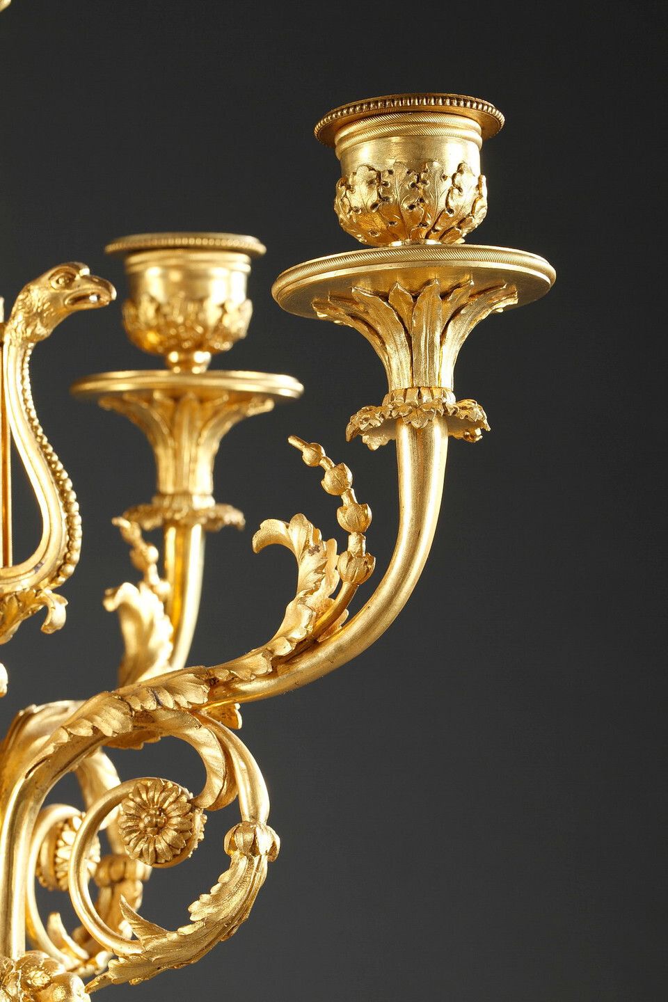 Home Decor Pair Of Louis XVI Style Candelabra, In Gilt Bronze And Patina photo