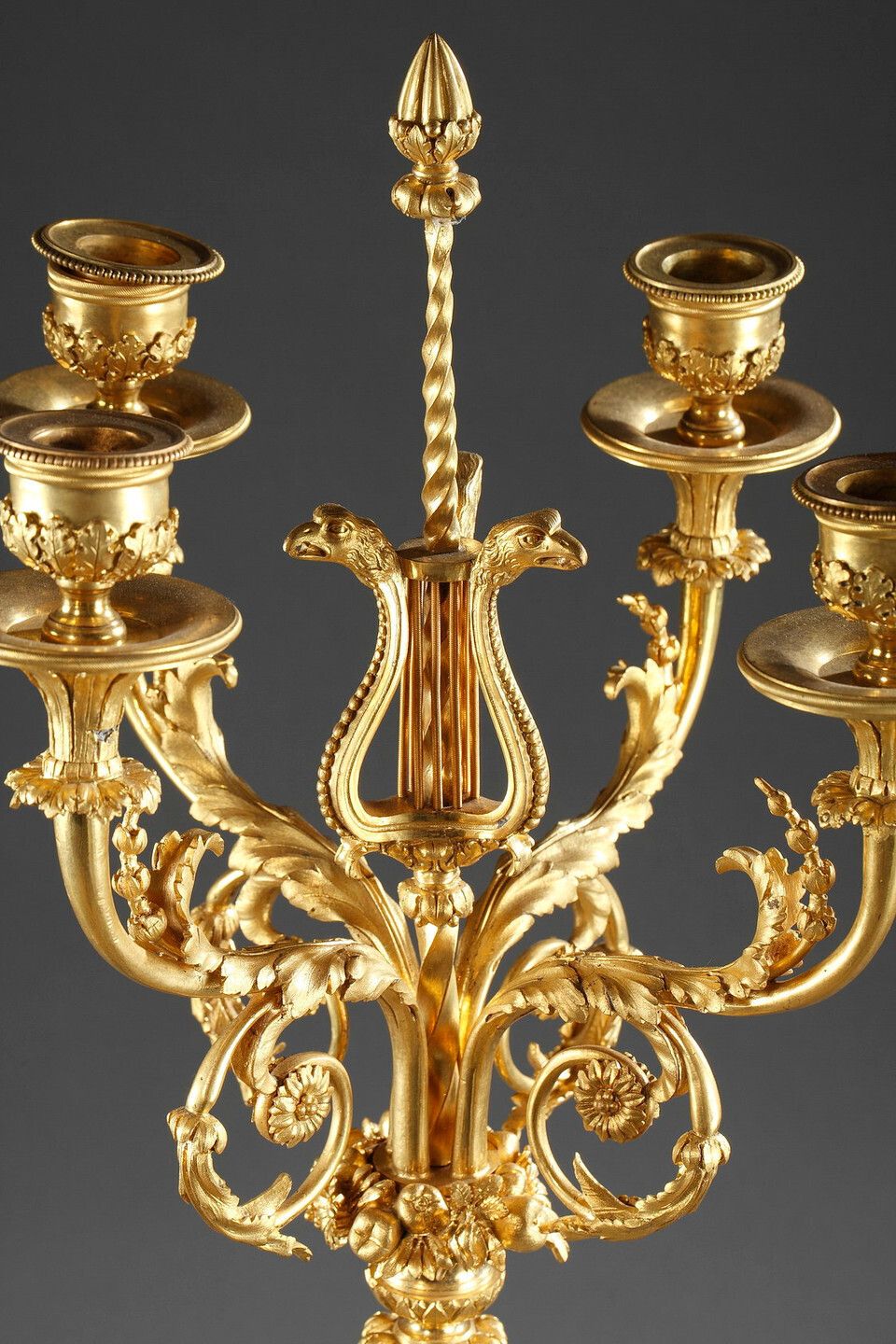photo vinterior Pair Of Louis XVI Style Candelabra, In Gilt Bronze And Patina