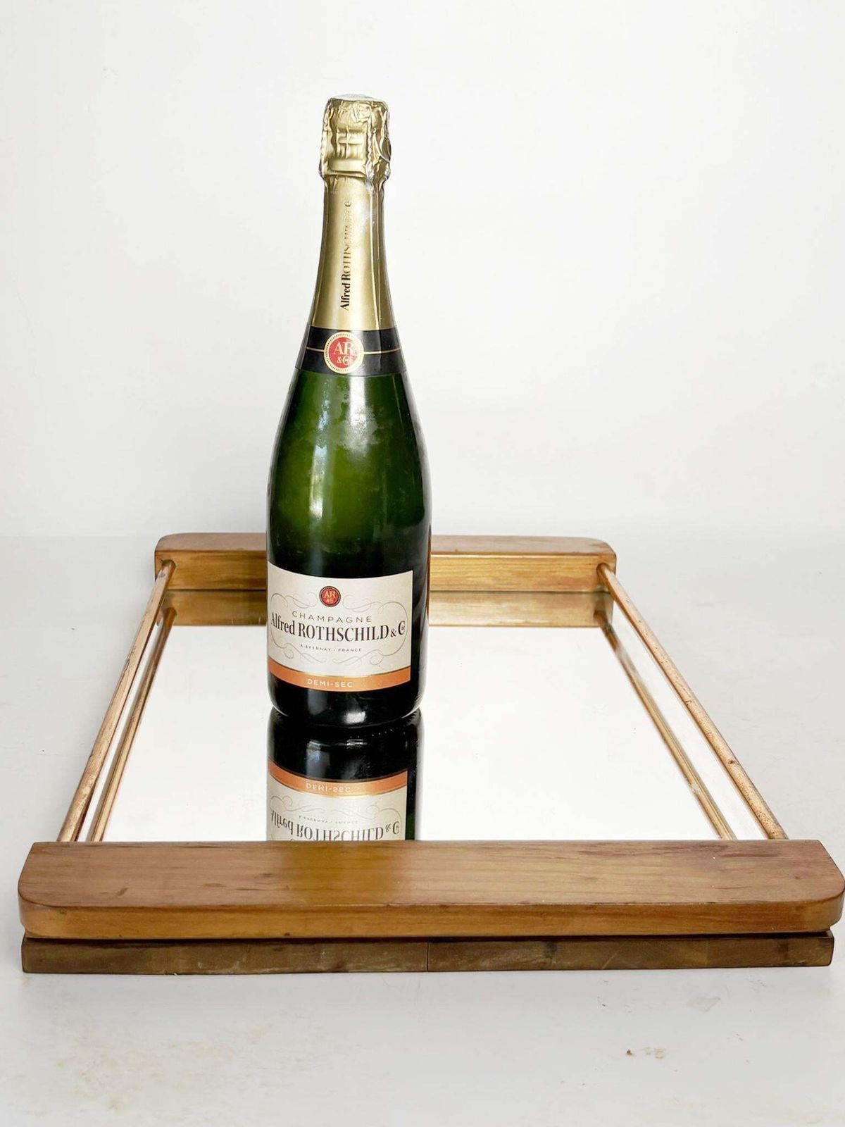 Art Deco Tray In Wood, Copper And Mirror, France, 1940 photo Home Decor