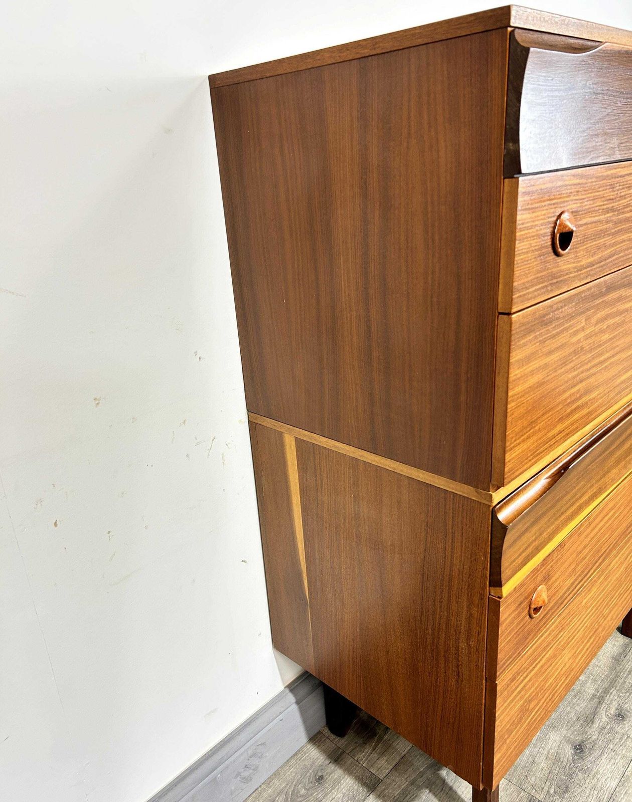 photo for sale Superb Mid Century Teak Tallboy Chest Of 6 Drawers Durable Suites 1960's