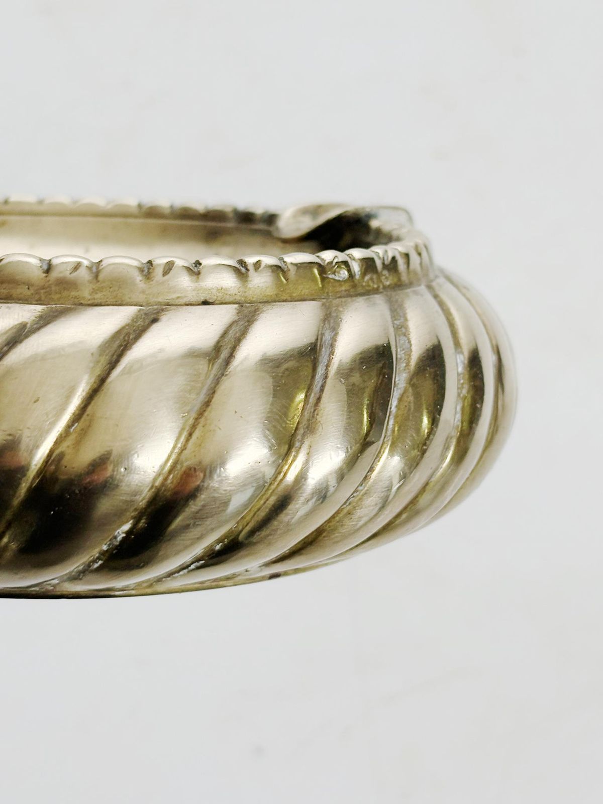 Home Decor Brass Ashtray, 1950s, France, Beautiful Patina With Sculpted Decoration photo
