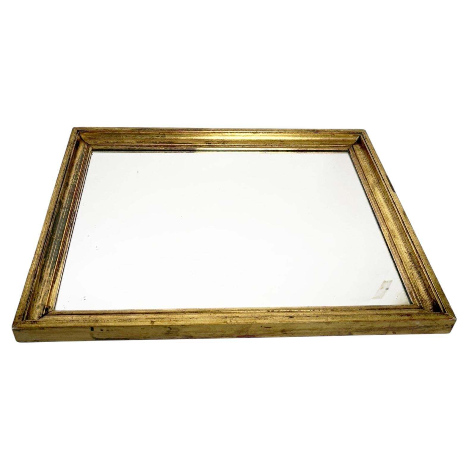 Gilded Mirror With Gold Leaf, 20th Century, Beautiful Antique Patina