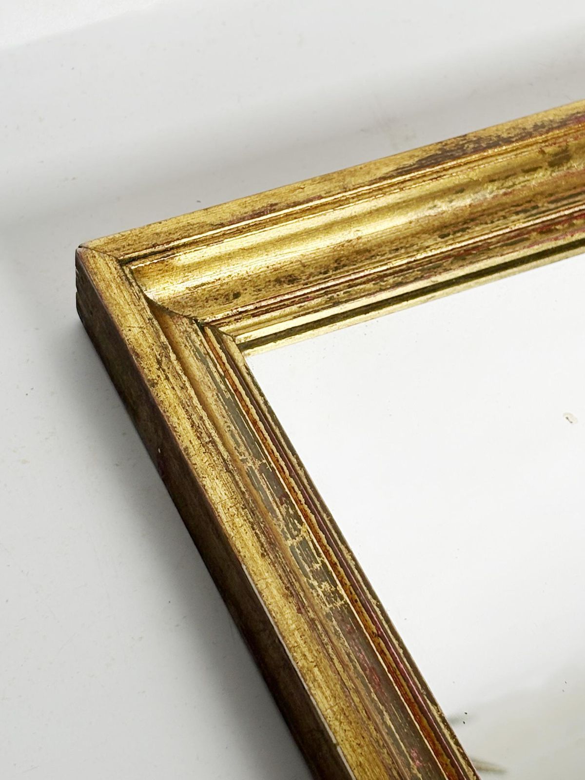 Gilded Mirror With Gold Leaf, 20th Century, Beautiful Antique Patina photo vintage