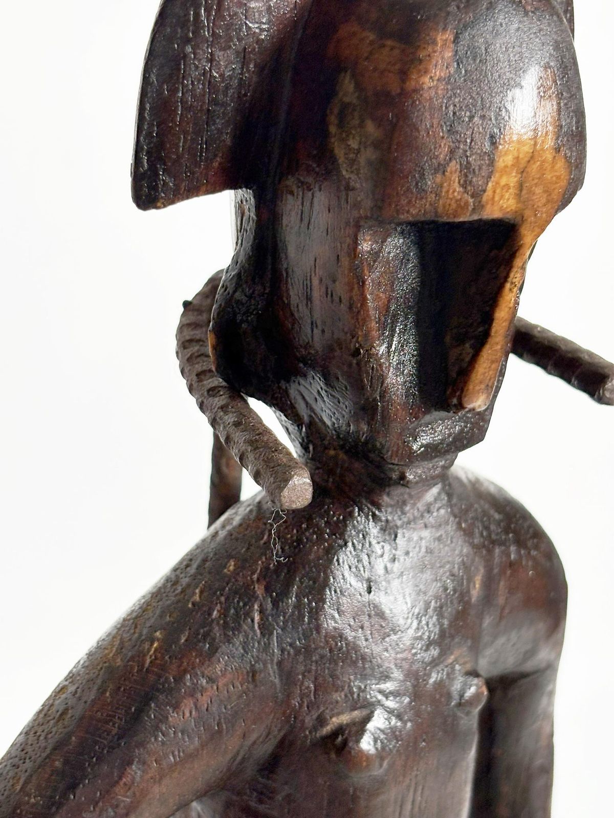 African Sculpture Of A Man In Wood, France, 1920 photo buy
