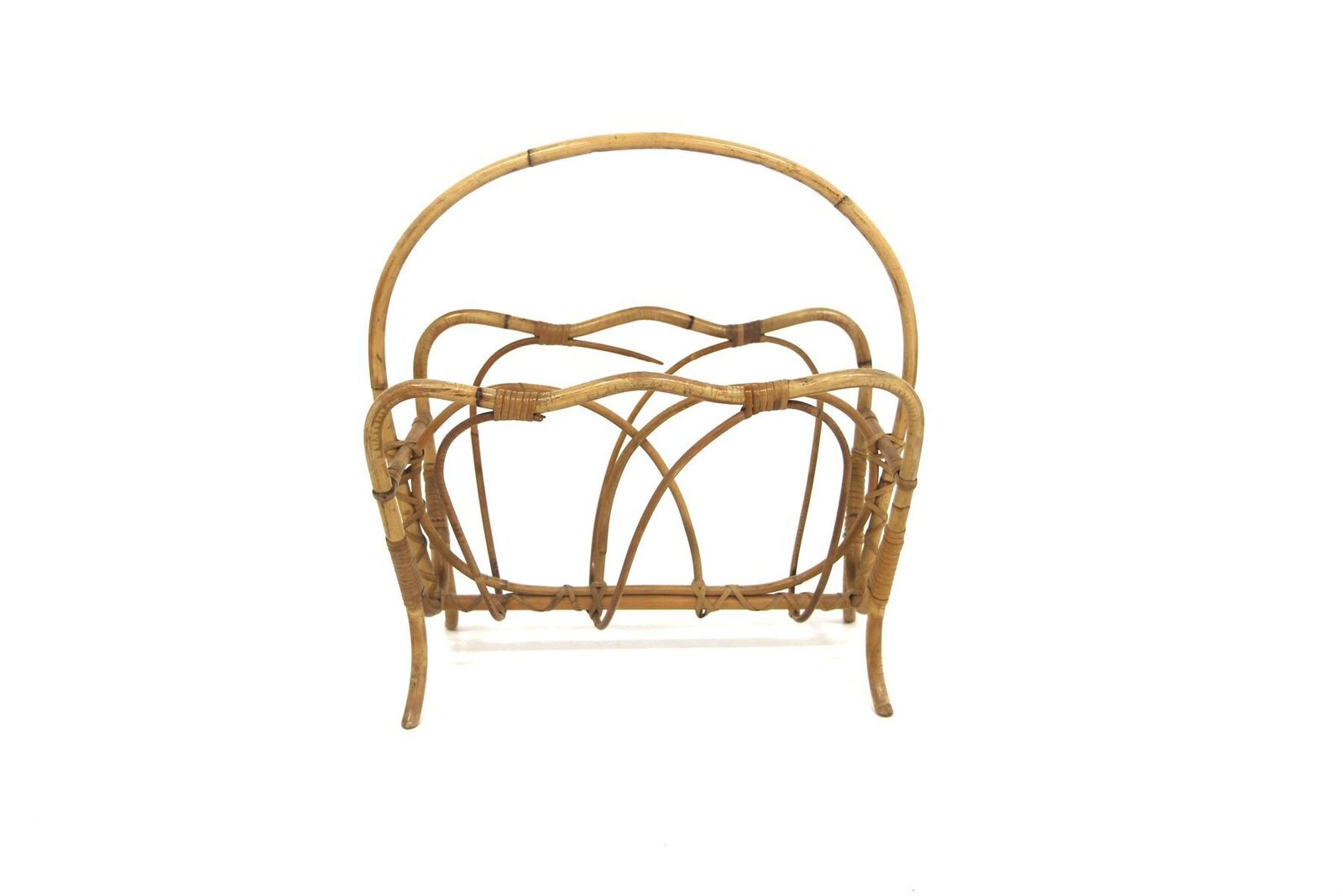 Scandinavian Rattan Magazine Rack, Sweden, 1950s photo furniture
