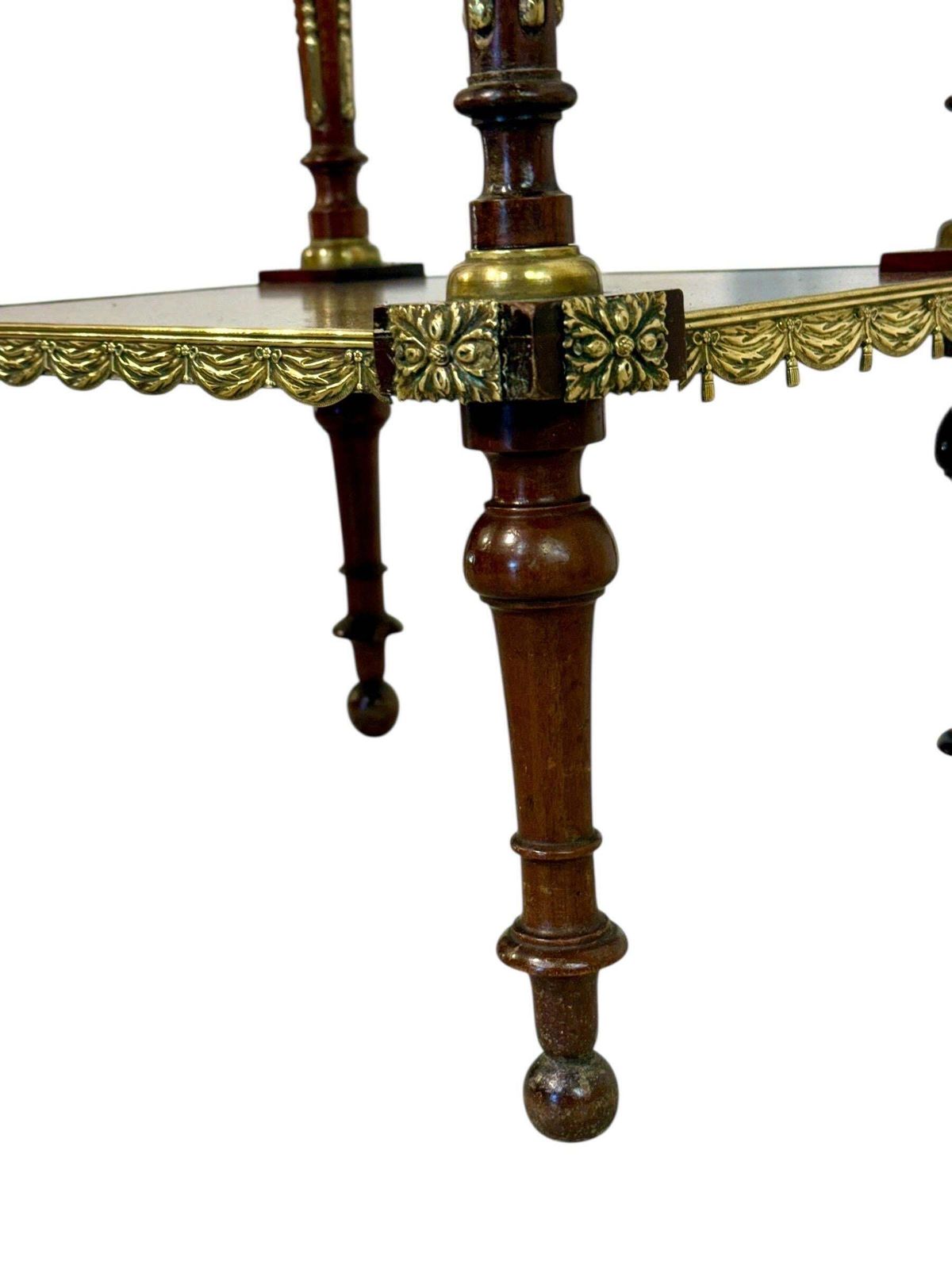 Louis XVI Style Fruitwood, Gilt Bronze And Onyx Two Tier Side Table photo vinterior