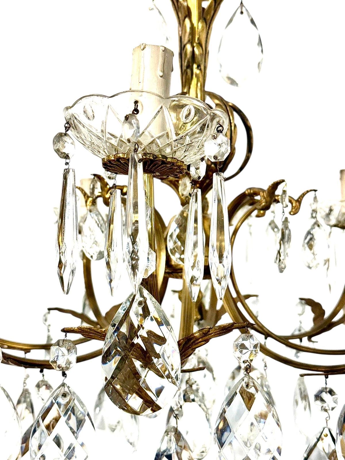 3264.0 Late 19th Century Gilt Bronze And Crystal Eight Light Chandelier photo