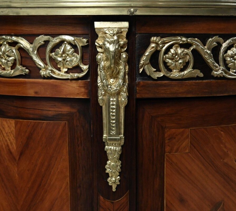 photo for sale Small Louis XVI Style Marquetry Parlor Cabinet – Mid 19th Century