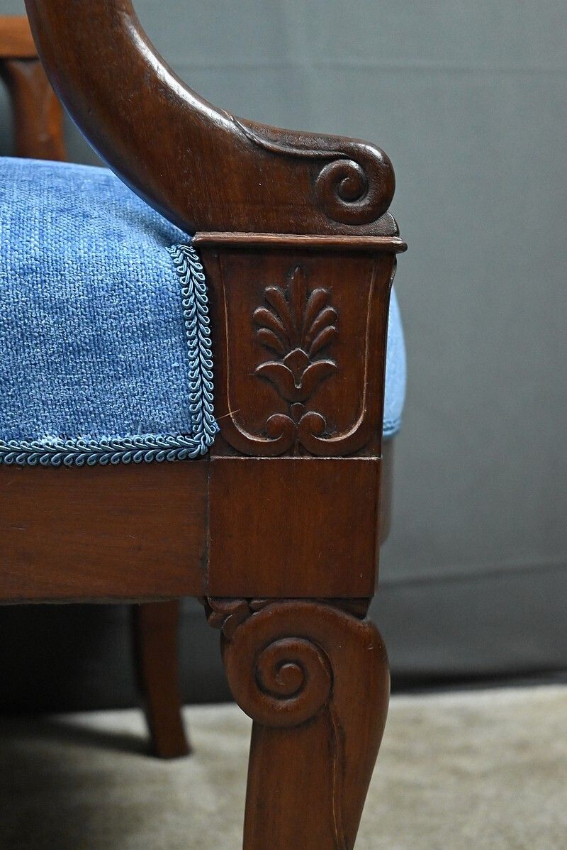 photo buy Pair Of Mahogany Armchairs, Restoration Period – Early 19th Century