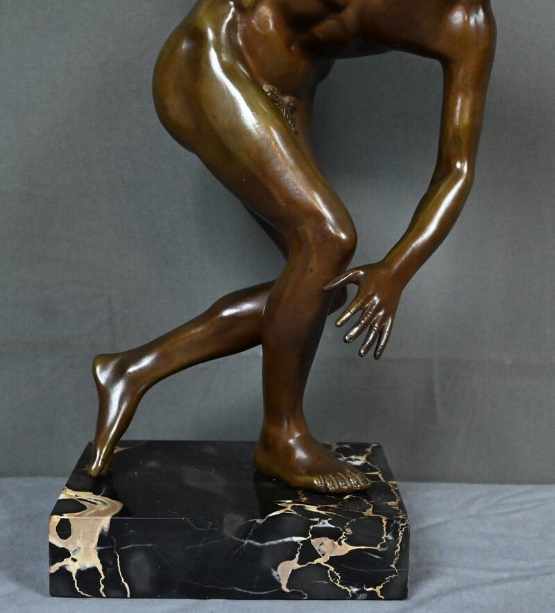 Bronze Sculpture "The Discus Thrower" After Myron – Early 20th Century photo vintage