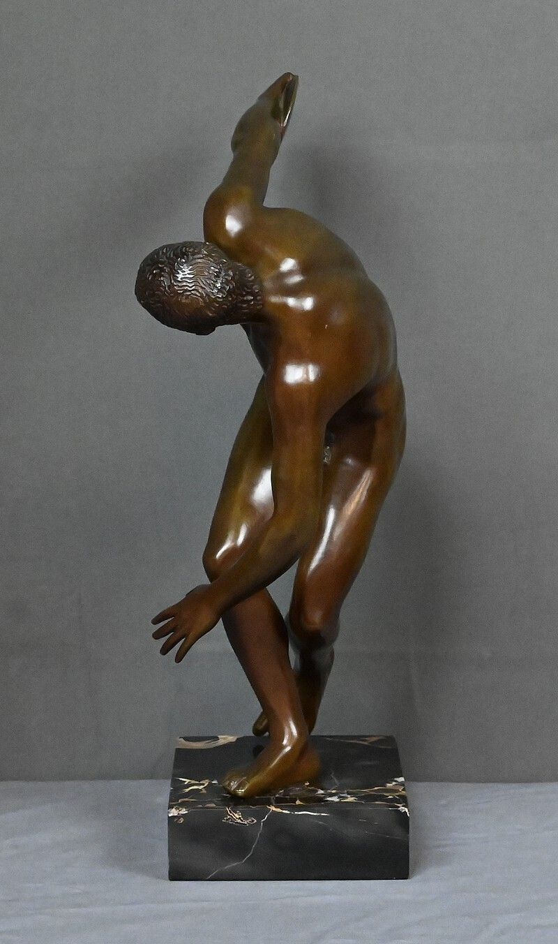 photo vinterior Bronze Sculpture "The Discus Thrower" After Myron – Early 20th Century