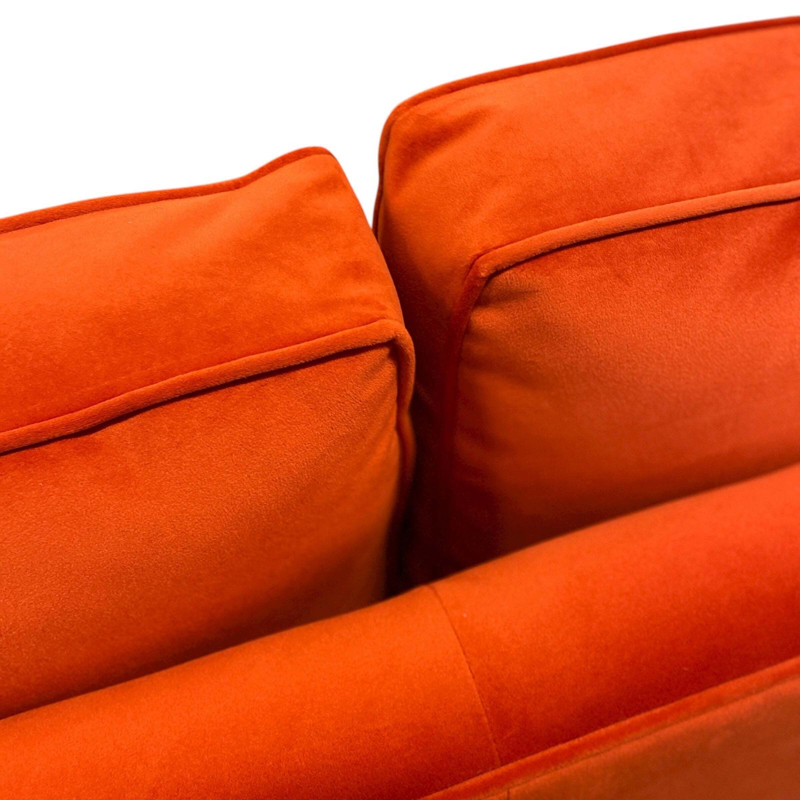 2995.0 L Shaped Velvet Sofa Burnt Orange Ex Display Right Handed photo