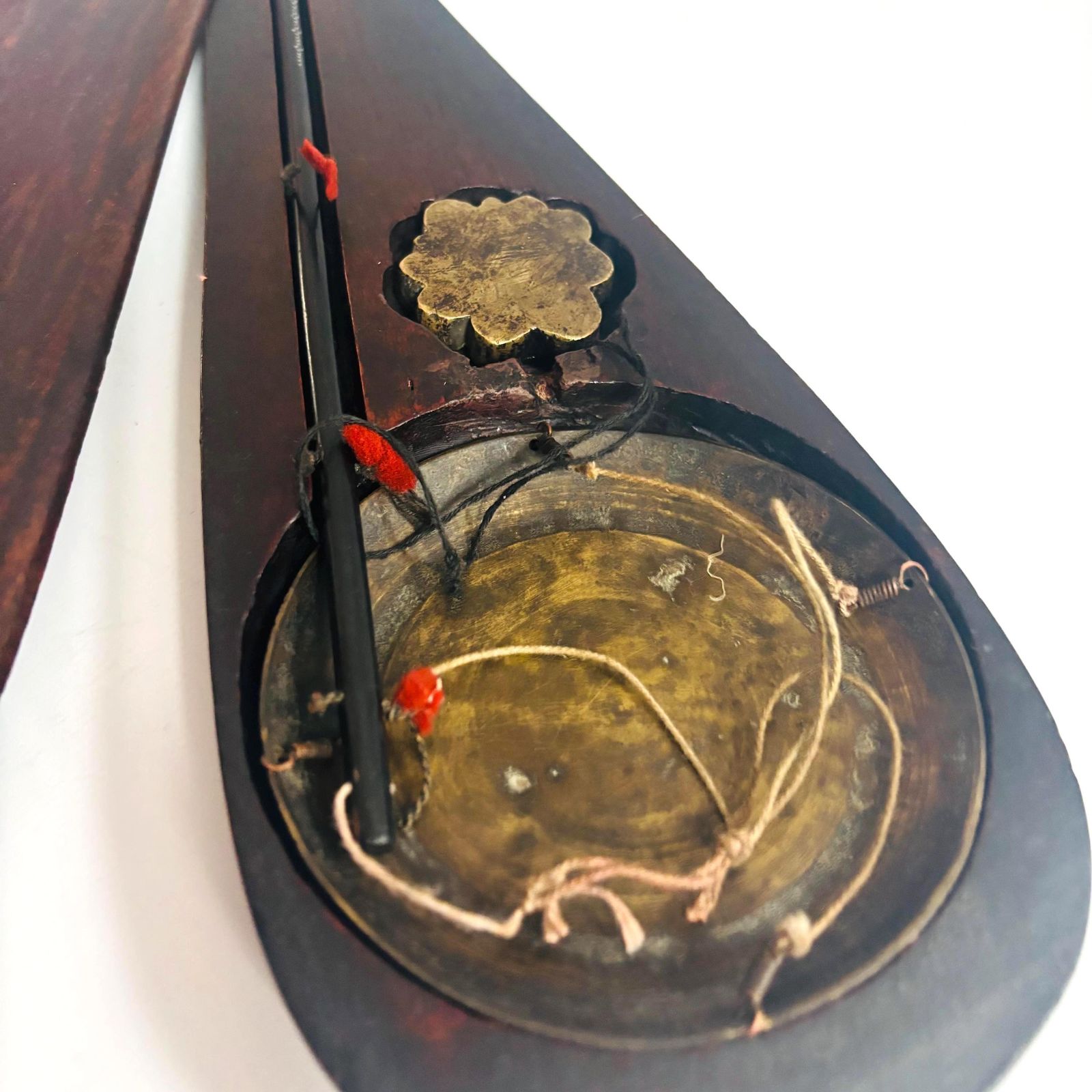 photo vintage Antique Asian Qing Dynasty Opium Scales Rosewood Brass Metal Measure Prop:Untested