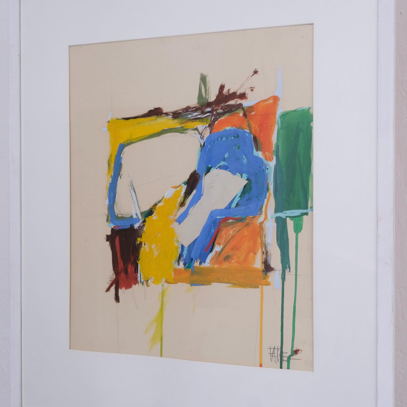 Abstract Composition Painting | Leopold Fare | Sweden | 1960s photo for sale