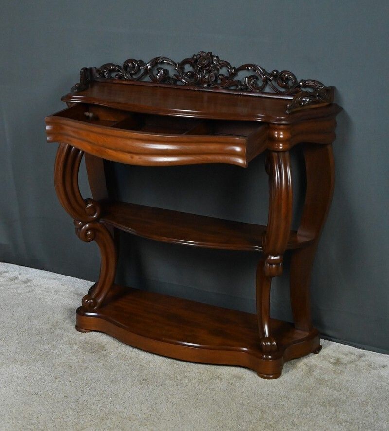 photo vintage Mahogany Console Table, Napoleon III Period – Second Half Of The 19th Century