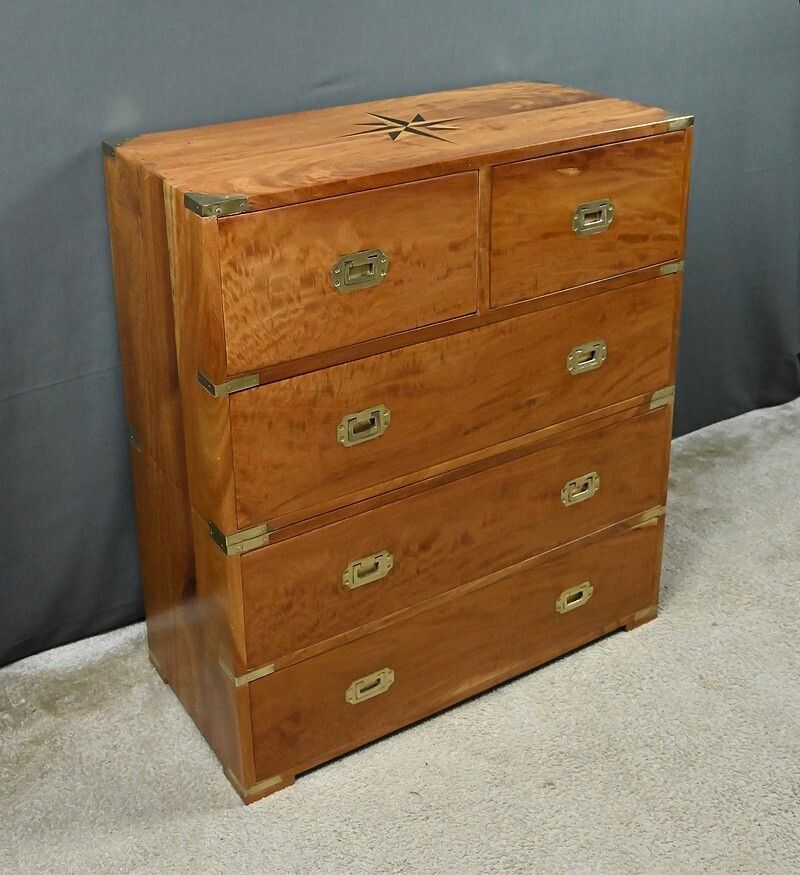 Solid Mahogany Marine Chest Of Drawers, India – 20th Century photo 1400.0