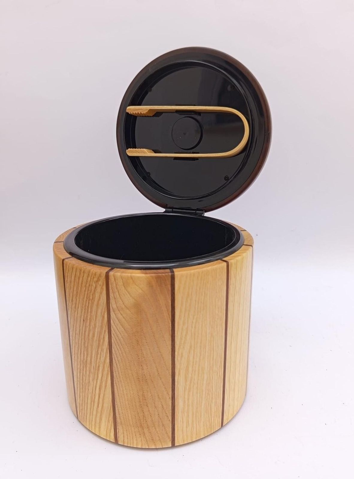 Vintage Wooden Ice Bucket, Designed By Enolinea And Made In Italy. photo furniture