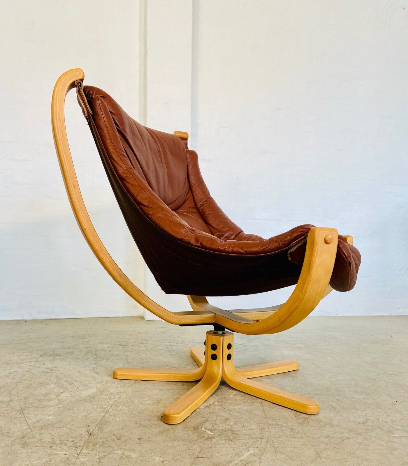 Vintage Retro Danish Mid Century  Skippers Cognac  Leather Lounge Chair photo Furniture