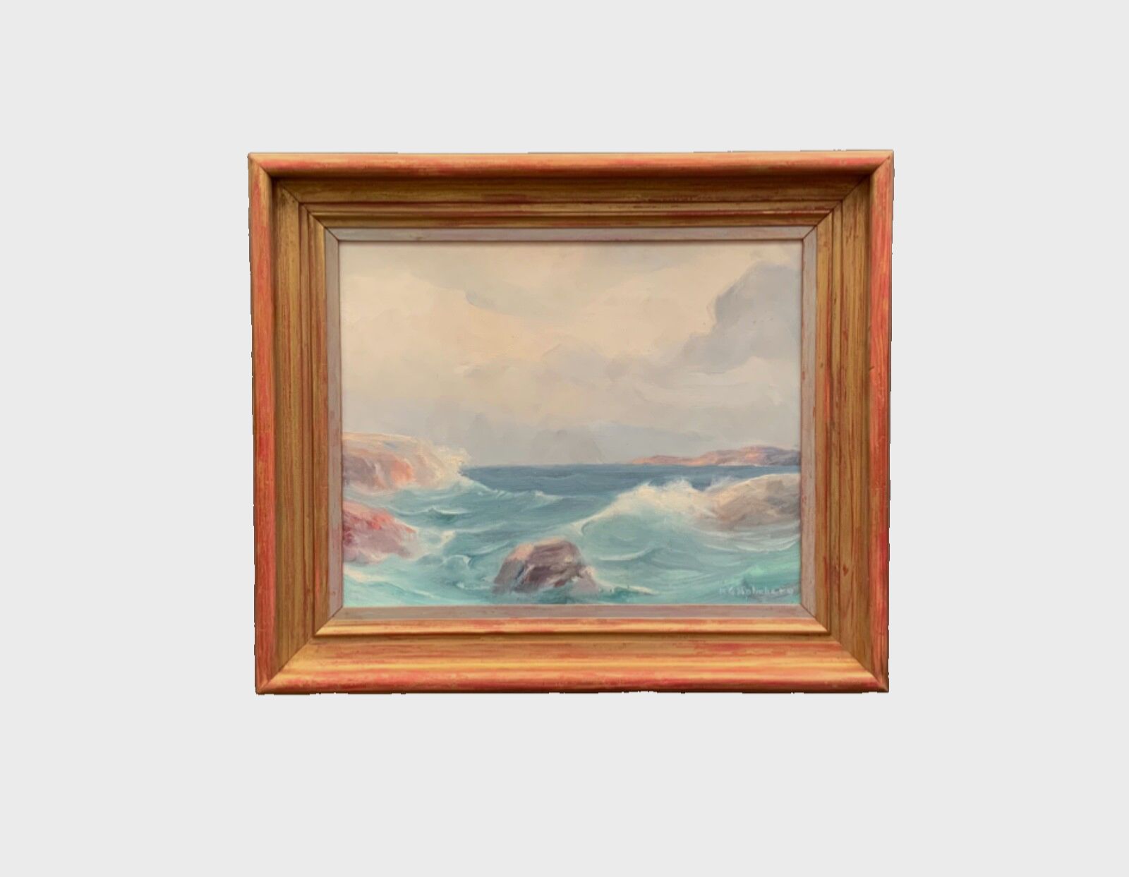 Vintage Marine Seascape Oil On Cardboard, Signed By Karl Gustav Holmberg 1960s