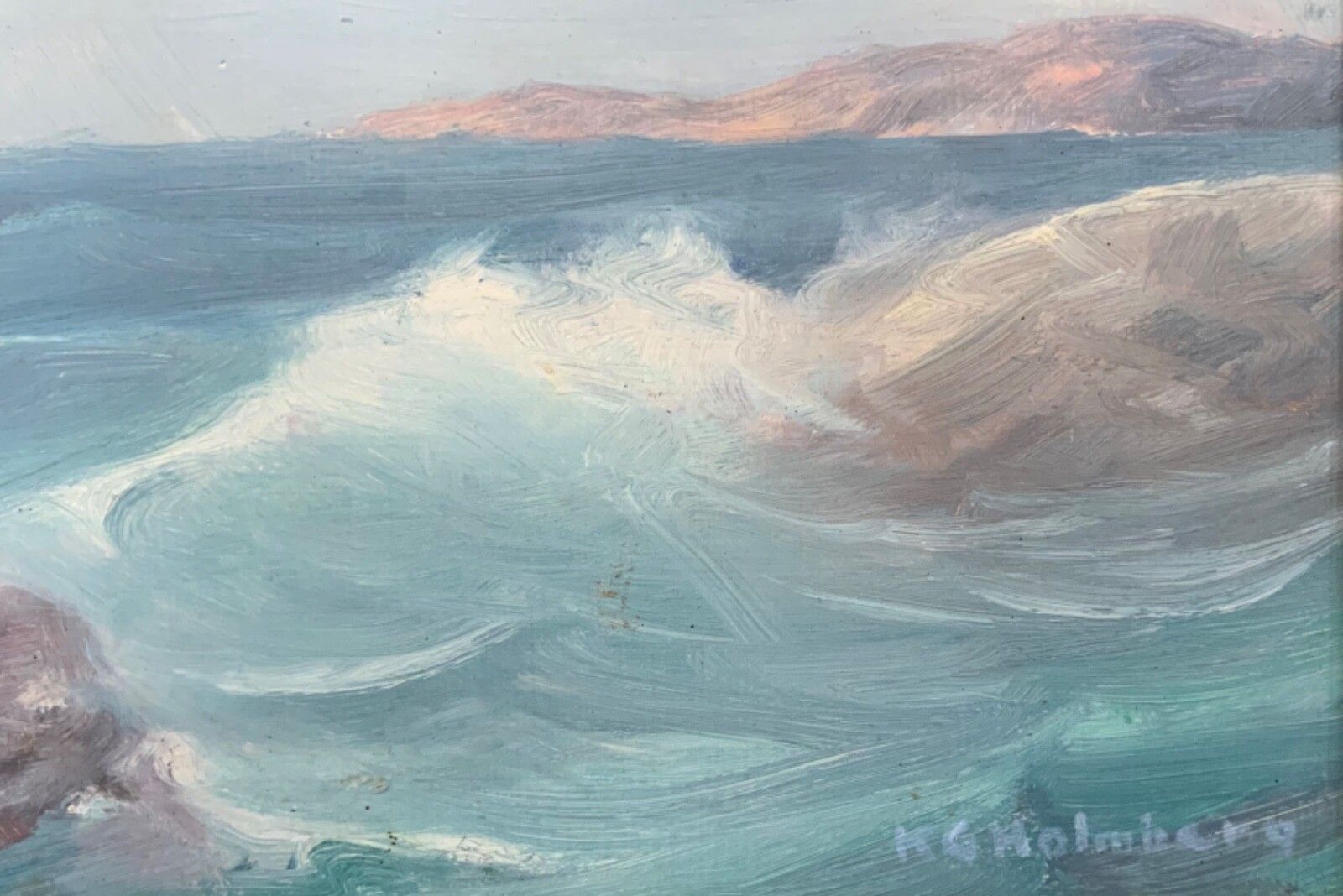 Vintage Marine Seascape Oil On Cardboard, Signed By Karl Gustav Holmberg 1960s photo 151.0