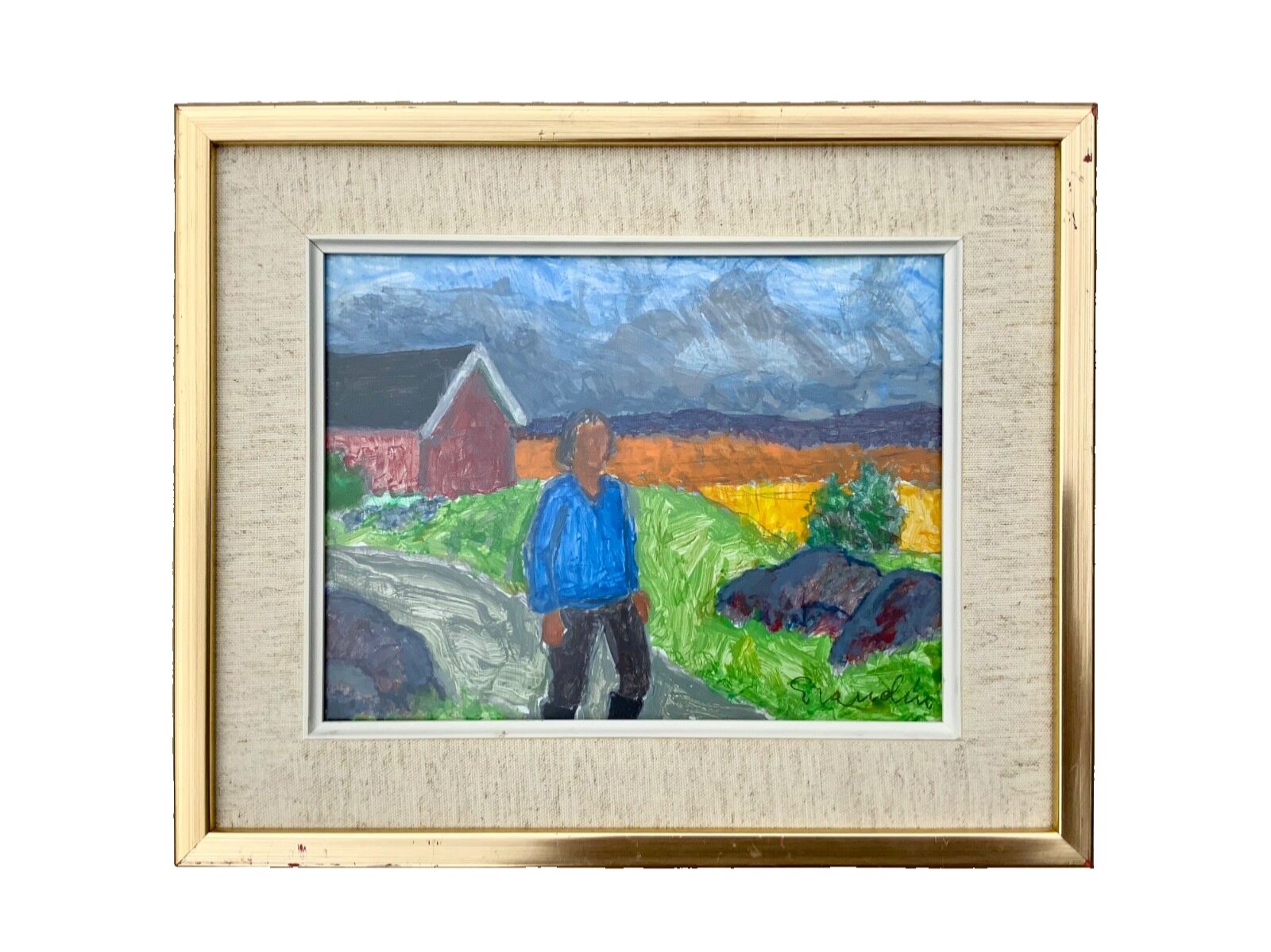 Small Vintage Painting Landscape  Signed By Svan Grandin (1906  1982)